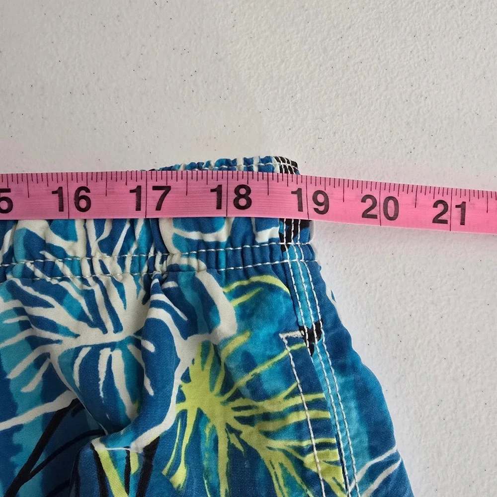 Vtg Tommy Bahama Men XL Blue Tropical Floral Mesh Lined Swim Trunks Board Shorts